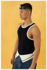 Men's Color Block Rib Knit Vest