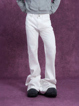 Men's Slim-fit Full-length Two-tone Flared Jeans