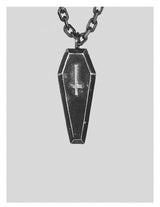 Handmade Distressed Gothic Devil Coffin Necklace
