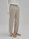 Stretchy Pleated Tapered Crop Pants