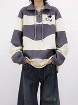 Boho Color Block Knit Sweater