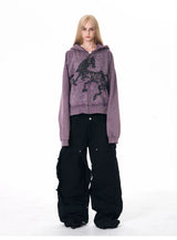 Men's Embroidered Horse Washed Hoodie