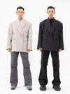 Men's Oversized Dark Apricot Padded Blazer