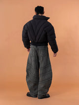 Men's Black Cropped Puffer Jacket