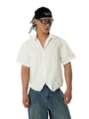 Unisex Loose White Cropped Short-sleeve Shirts