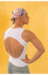 Unisex Bicolor Backless Sequin Tank Tops