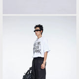 Double Pleated Zip Straight Loose Pants