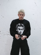 Devil Portrait Digital Print Knit Sweater