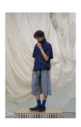 Detachable Plaid Pleated Cropped Pants
