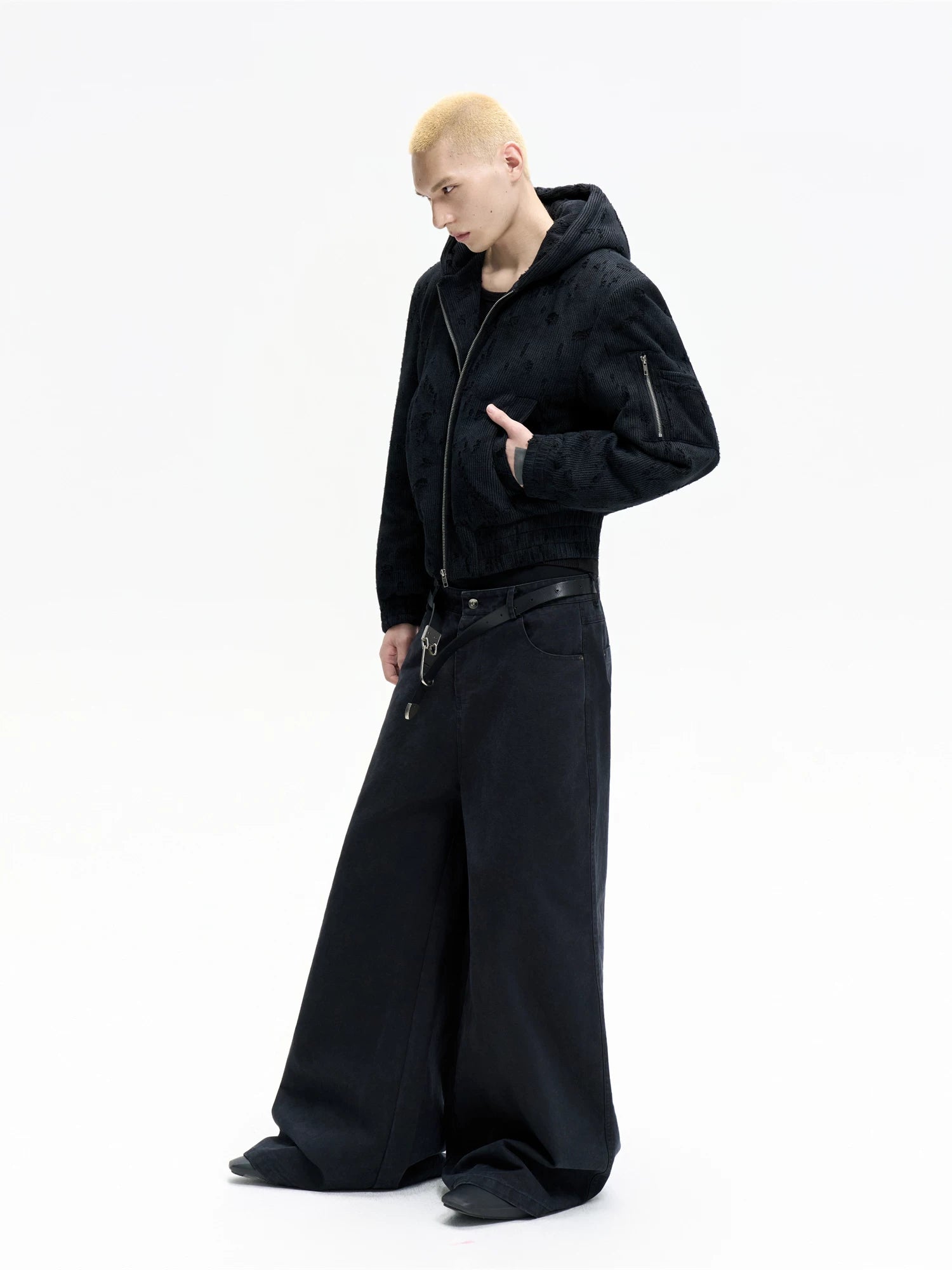 Stone Washed Black Baggy Jeans