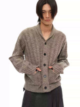 Shawl Collar Ribbed Cardigan