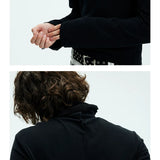 Two-color Fitted Long-sleeve Turtleneck Tee