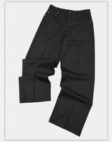 Wide Leg Wrinkle-free Wool Trousers