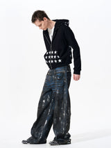 Men's Star Printed Hooded Jacket