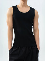 Men's Slim Striped Ribbed Knit Vest