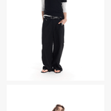Men's Rivet Washed Distressed Straight Pants