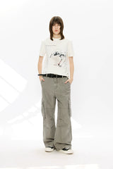Men's Loose Brushed Cotton Cargo Pants