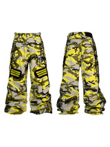 Yellow Camo Suede Knee Racing Pants