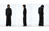 Leather Waist Wide Leg Wool Pants