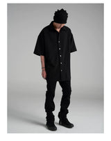 Men's Black Fitted Short Sleeve Shirt