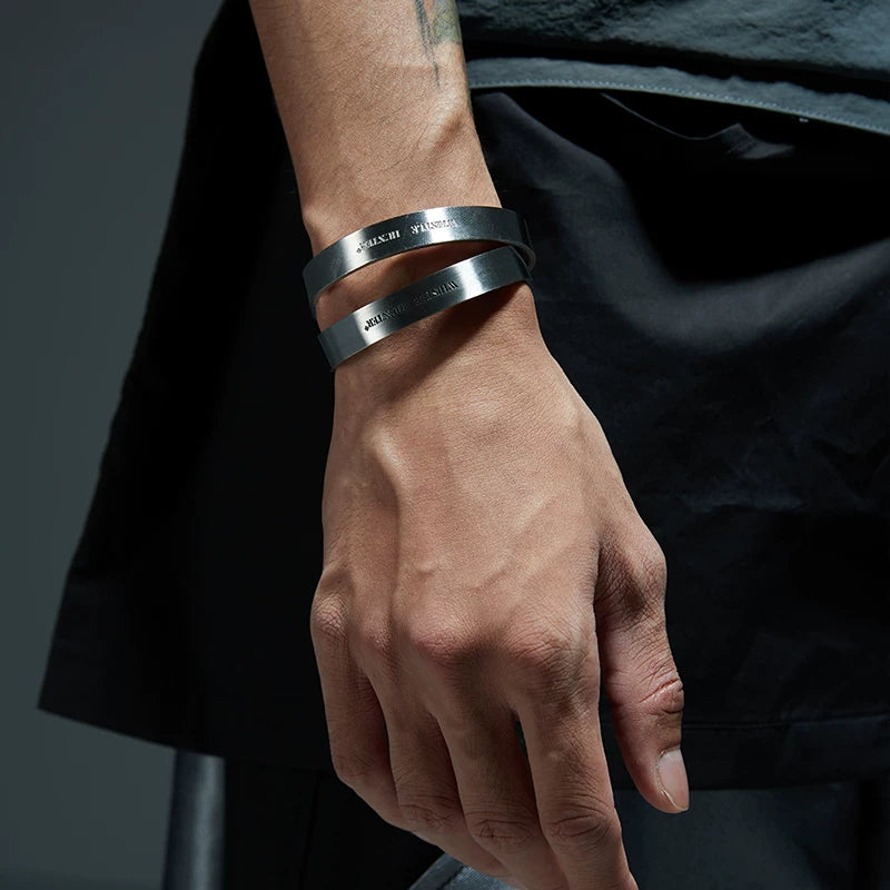 Couple Adjustable Industrial Titanium Steel Bracelets
