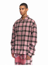 Men's Pink Plaid Flamingo Rhinestone Jacket