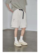 Magnetic Belted Elastic Multi-pocket Shorts