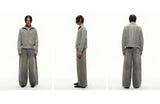 13Oz Sun-Washed Gray Distressed Wide-Leg Jeans