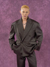 Men's Loose Vintage Satin Blazer