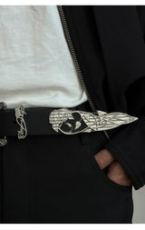 3D Rose Vine Embossed Leather Belt