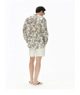 Long Sleeve Collared Paisley Silk Shirt
