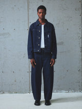 Okayama Classic Pleated Cropped Denim Jacket