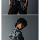 Unisex Cleanfit Multi-color Fringed Plaid Shirts