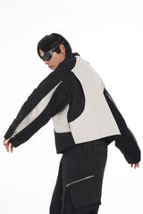 Men's Loose Short Patchwork Zip Jacket