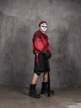 Loose Distressed Color Block Bloodfang Shorts