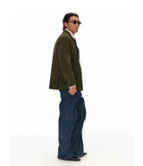 Men's Moss Green Cashmere Leather Blazer