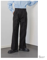 Men's Black Loose Straight Cuffed Pants
