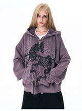 Men's Embroidered Horse Washed Hoodie