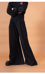 Men's Black Wide Leg Casual Pants