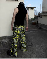 Yellow Camo Suede Knee Racing Pants