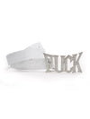Diamond Encrusted Silver Leather Belt