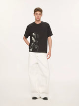 Geisha Print Casual Boxy Tee