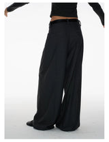 Women's Herringbone Pleated Wide Leg Pants