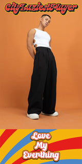 Black High Waist Wide Leg Pants