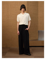 Polo Collar Ice Silk Knit Tees