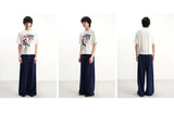 Blue-Black Plaid Pleated Casual Pants