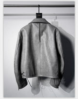 Vintage Stand Collar Biker Jacket
