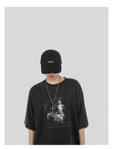Distressed Embroidered Curved Brim Baseball Caps