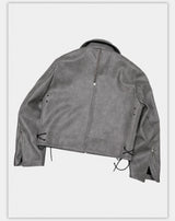 Vintage Stand Collar Biker Jacket