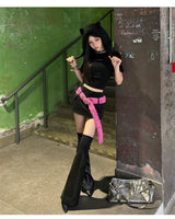 Embroidered Plush Punk Belt